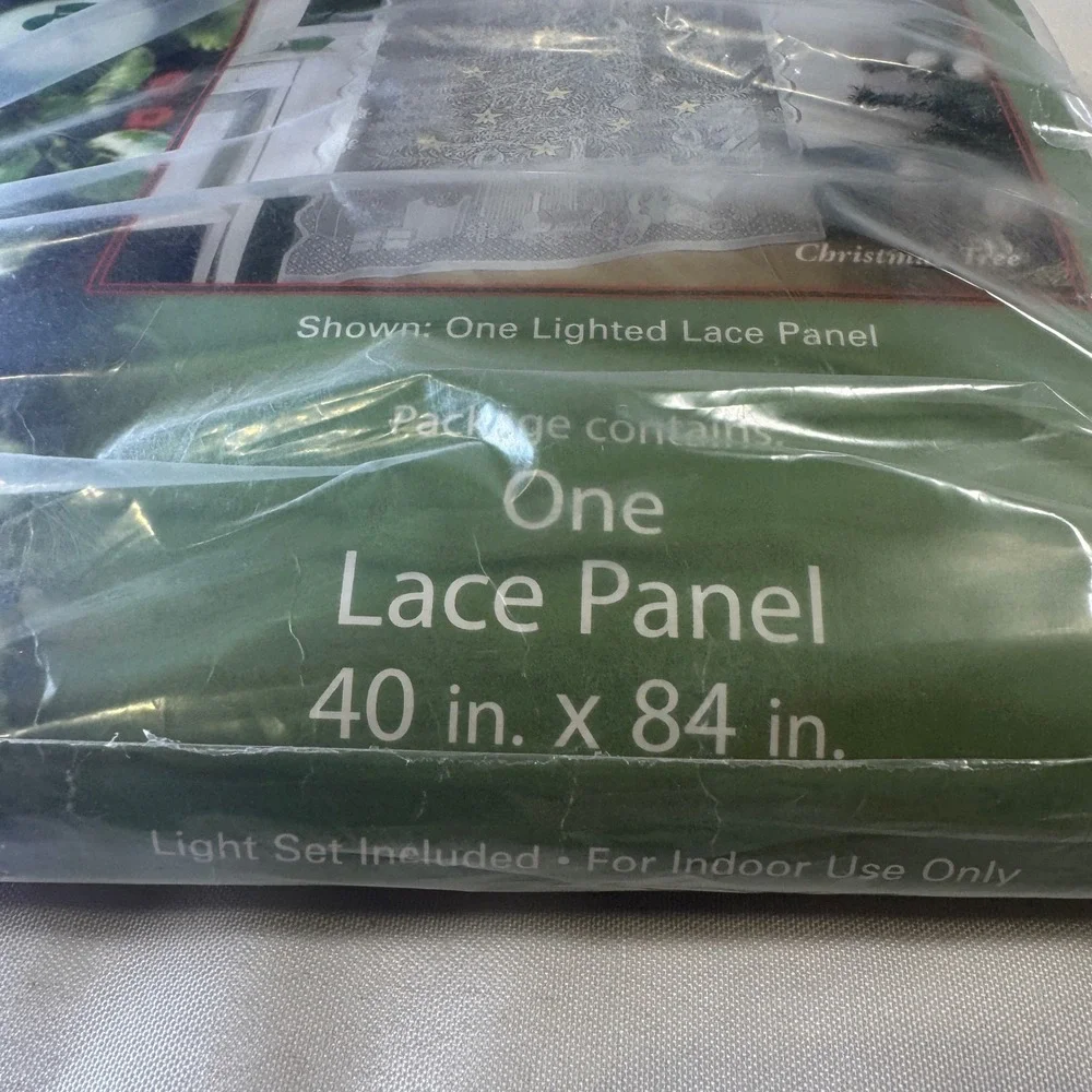 Quaker Lace Lighted Christmas Tree Lace Panel White 40x84 20 Light Set Included